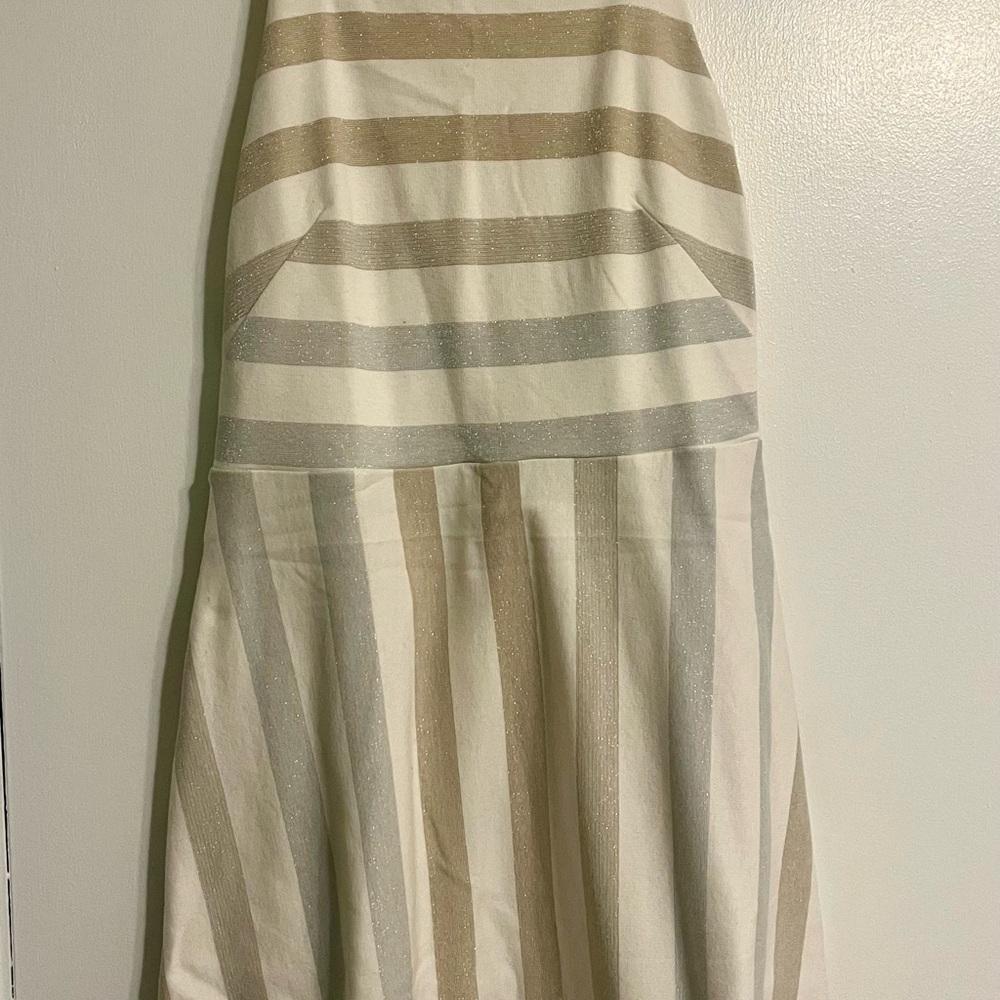 Striped Beige and White Women's Skirt